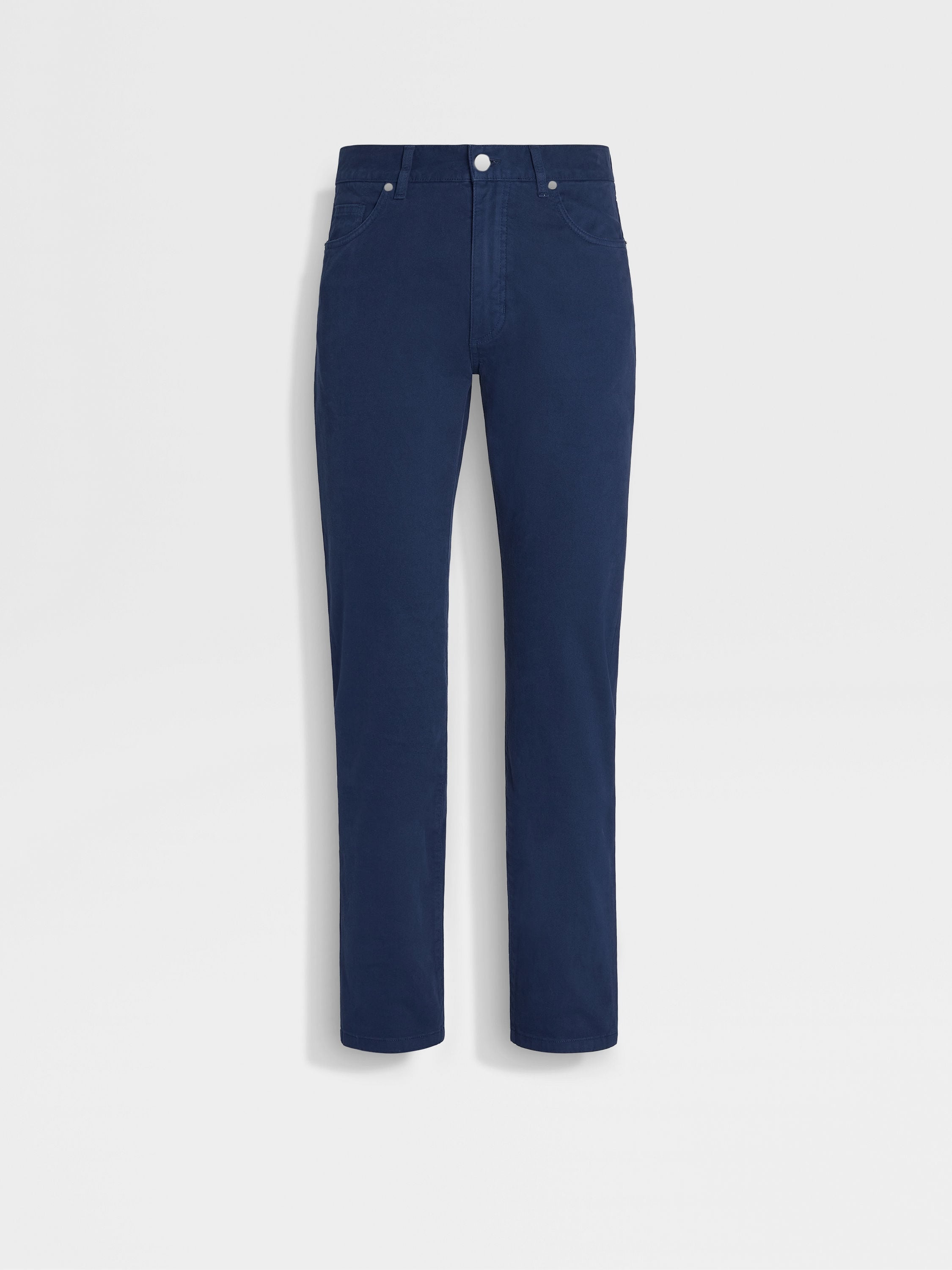 UTILITY BLUE STRETCH COTTON ROCCIA JEANS - 1
