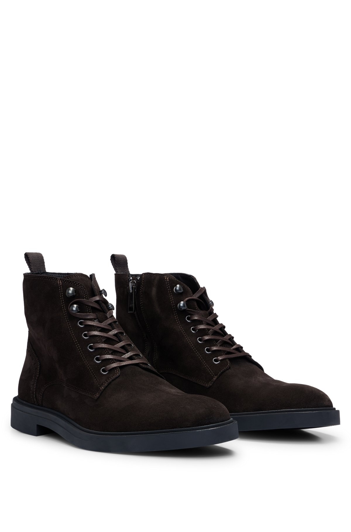 SUEDE HALF BOOTS WITH SIDE ZIP AND SIGNATURE ACCENTS - 2
