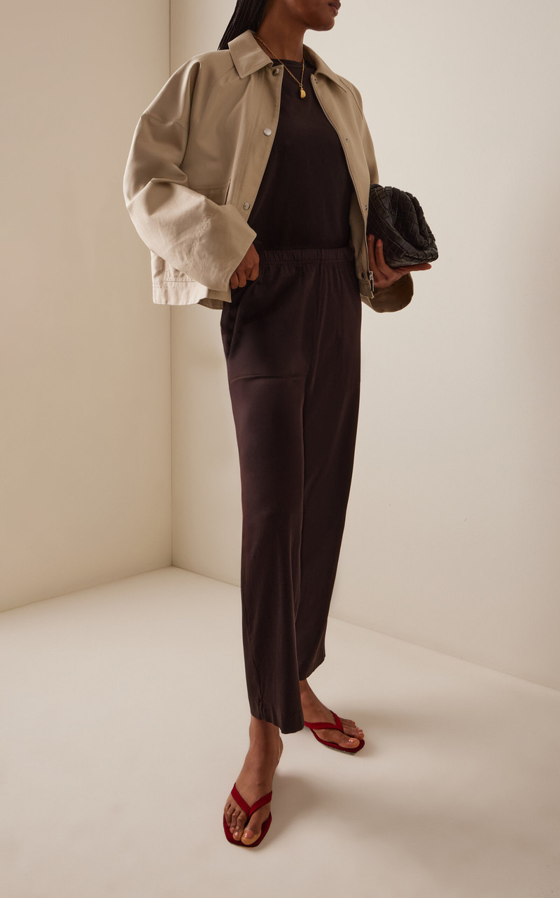 LESET Margo Cotton Tapered Pocket Pants brown outlook