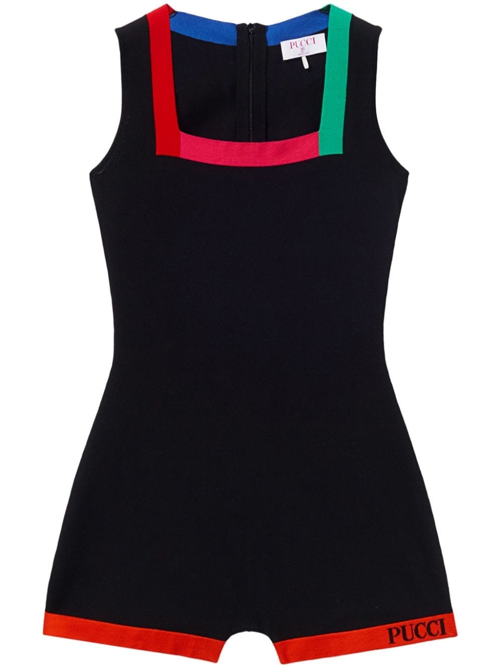 colour-block sleeveless playsuit - 1