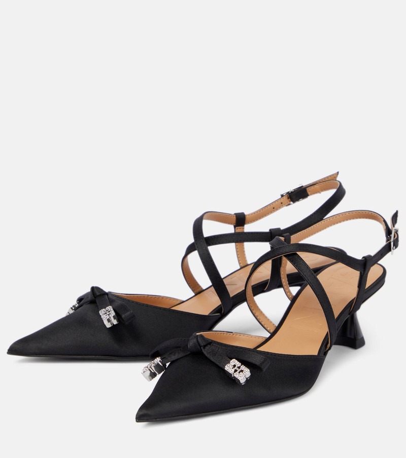 Bow-embellished satin pumps 5