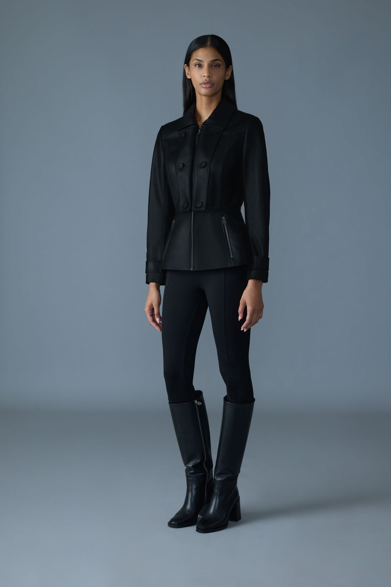 BARBARA Fitted Lamb Leather Jacket - 2