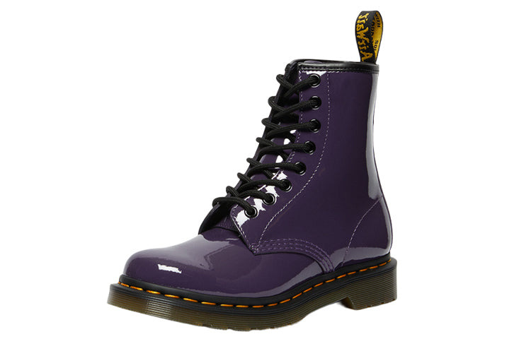 (WMNS) Dr. Martens Lens Patent Leather 8 Martin boots Black Purple 27216628 - 2