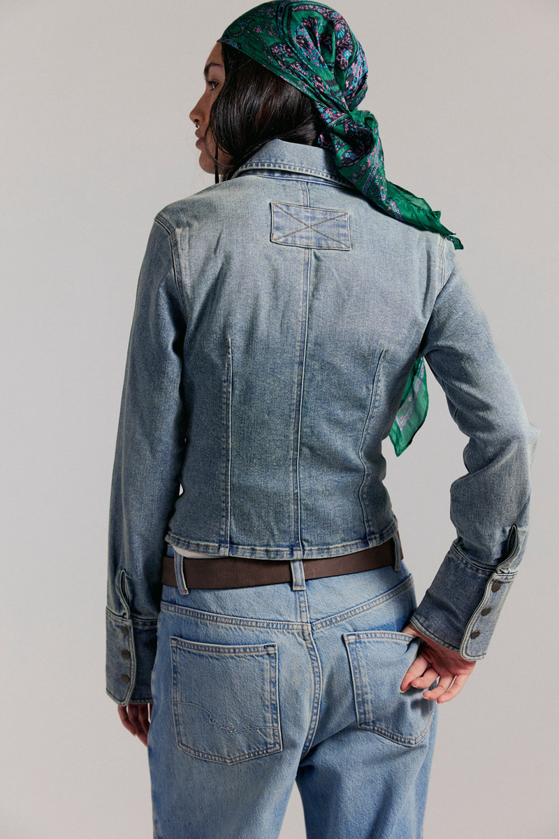 FREE PEOPLE We The Free Sammy Denim Zip-Up Top outlook
