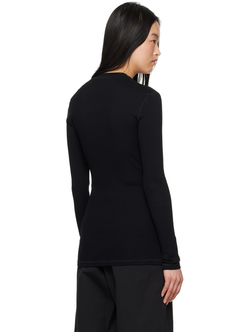 Black Rib Long Sleeve T-Shirt 3
