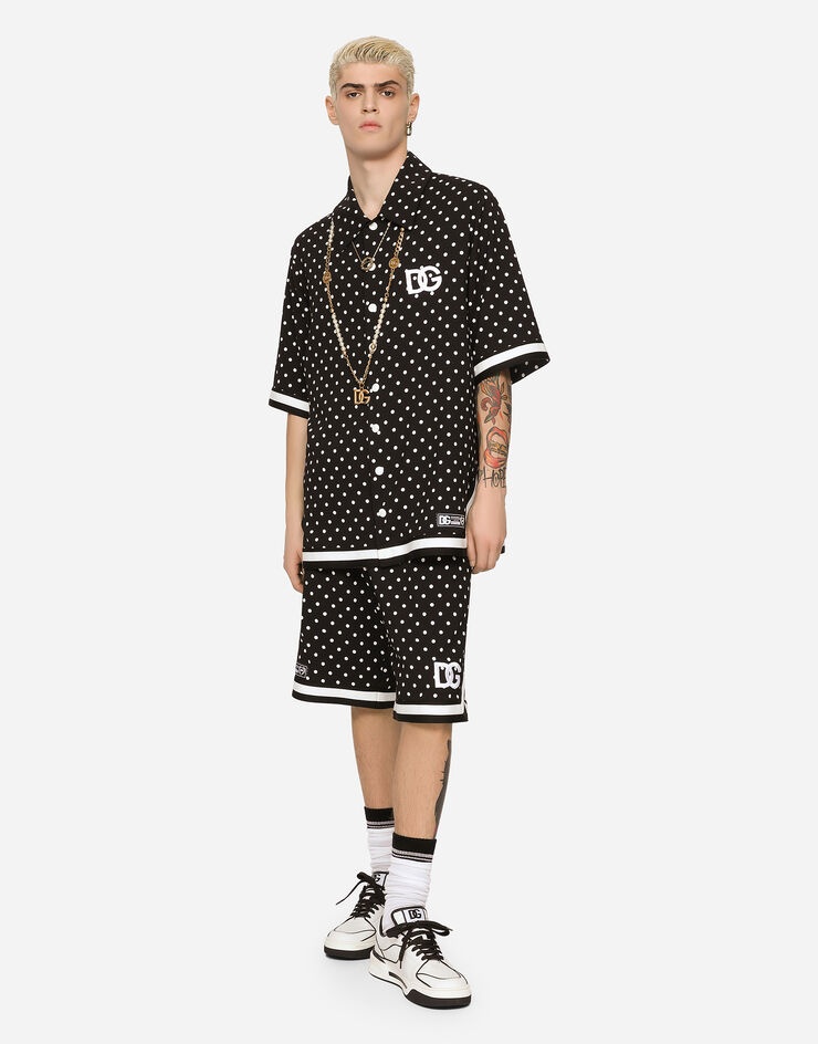 Oversize shirt with polka-dot print and DG patch - 2