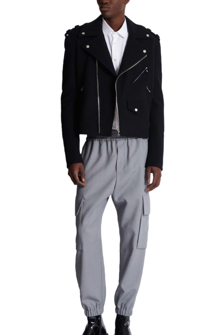 DOUBLE CREPE WOOL CARGO TROUSERS - 2