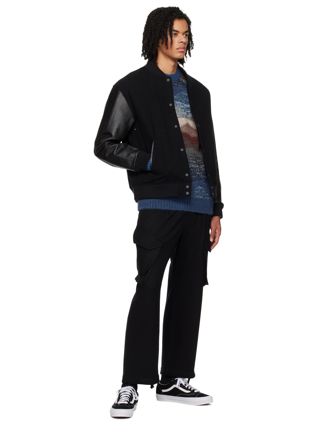 Black Varsity Bomber Jacket - 4