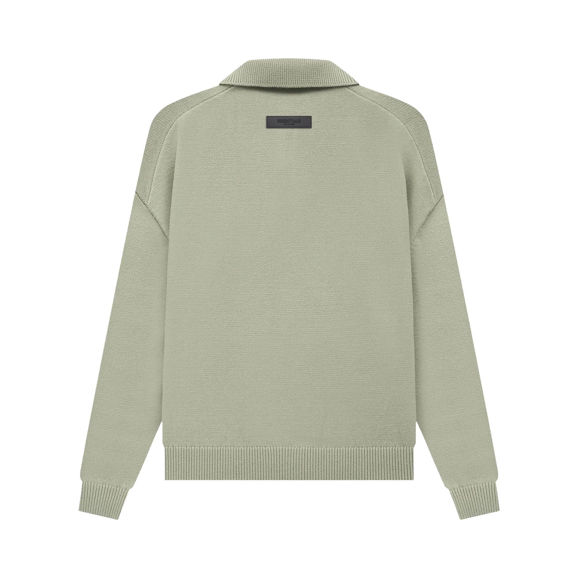 Fear of God Essentials Knit Long-Sleeve Polo 'Sea Foam' - 2