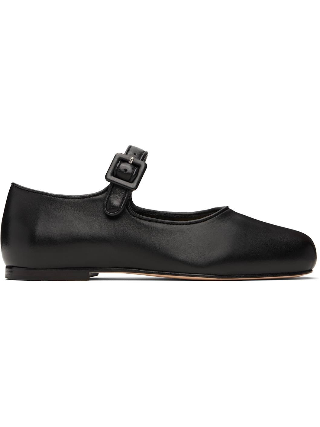 Black Mary Jane Pointe Ballerina Flats - 1