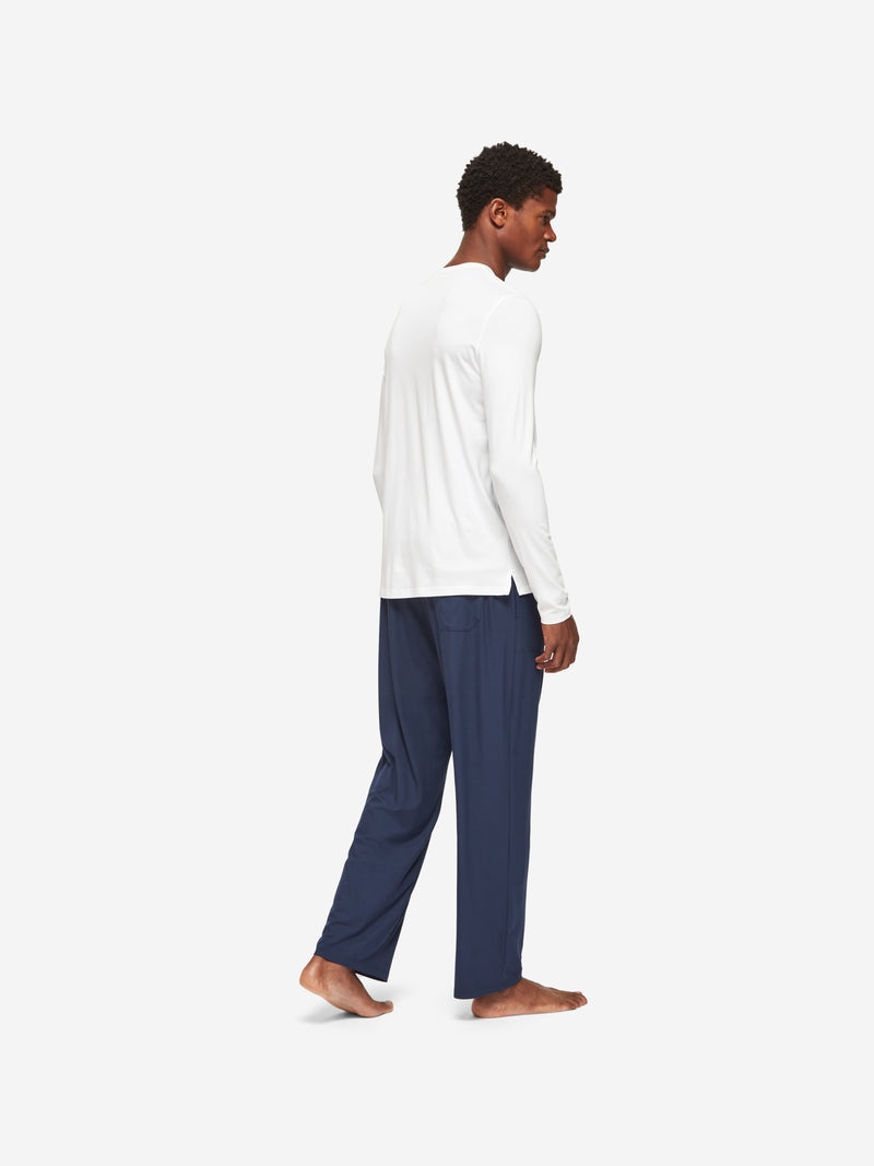 Men's Long Sleeve T-Shirt Basel Micro Modal Stretch White - 5