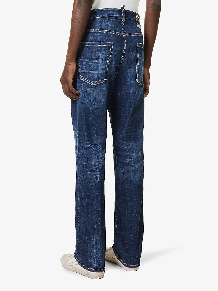 Straight-leg regular-fit stretch-denim jeans - 4