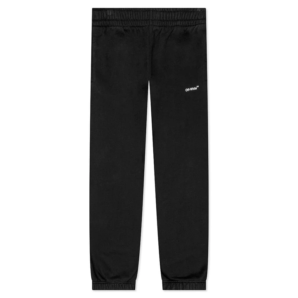 OFF-WHITE C/O VIRGIL ABLOH DIAG HELVETICA SLIM SWEATPANT - BLACK/WHITE - 1