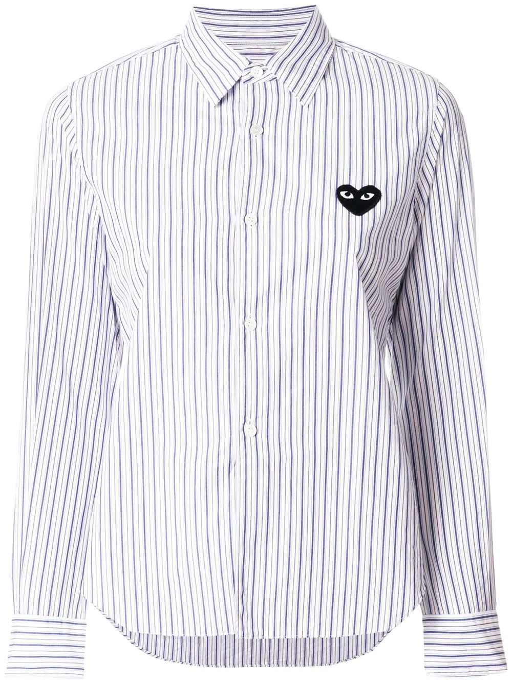 logo patch striped shirt - 1