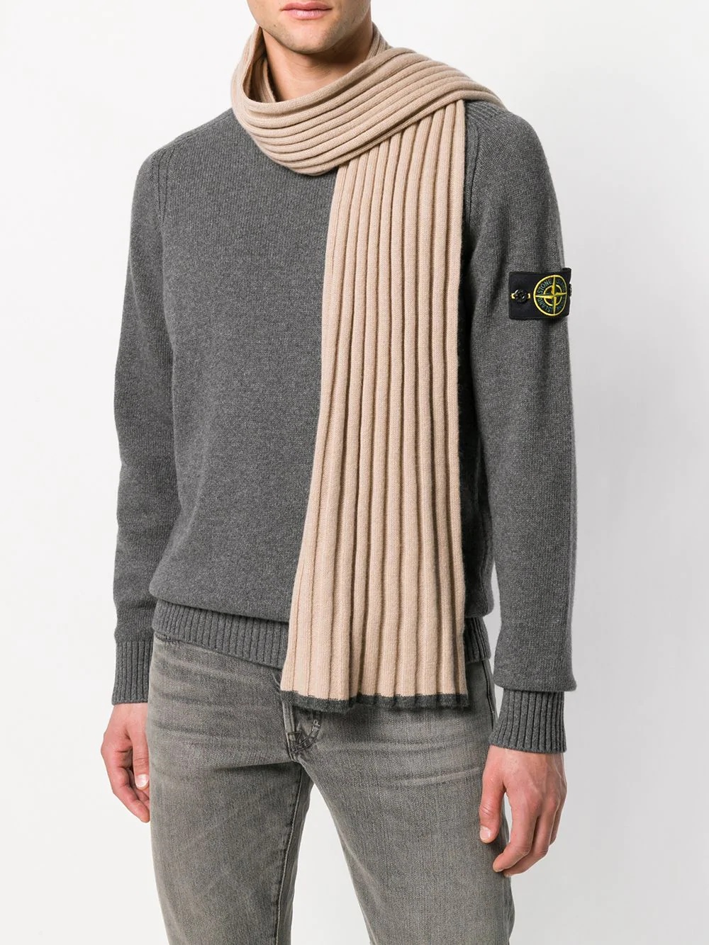 cashmere ribbed scarf - 2