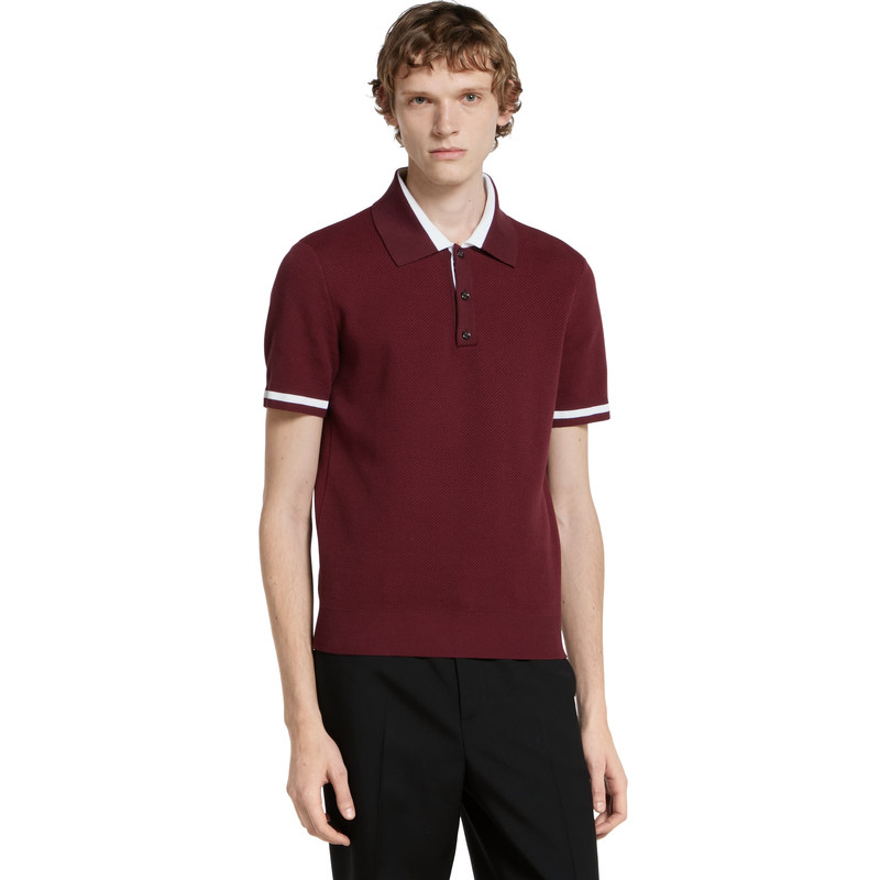 Cotton piquet polo shirt with intarsia 3