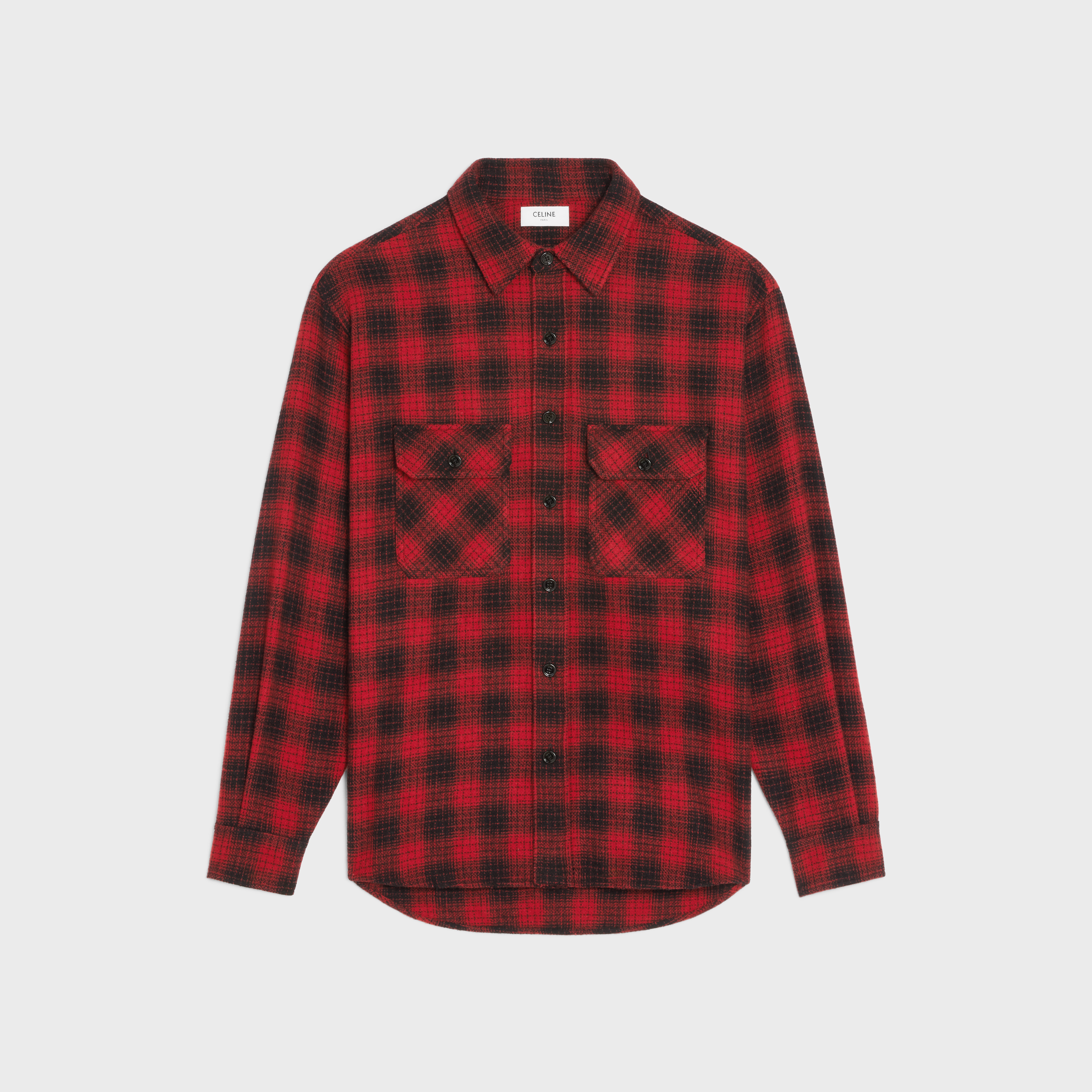 LOOSE SHIRT IN CHECKED WOOL - 1