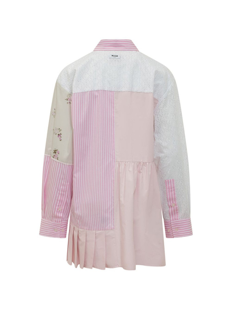 MSGM striped floral appliqué top outlook