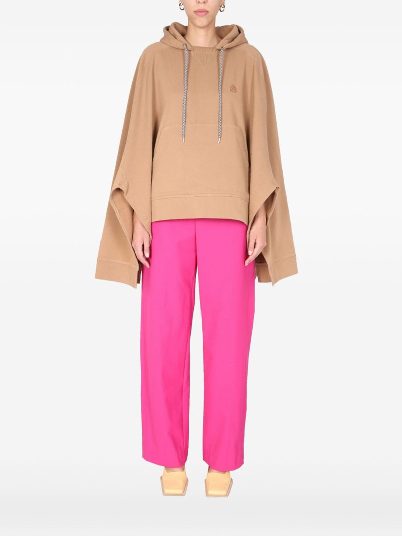 embroidered-logo hooded poncho 1