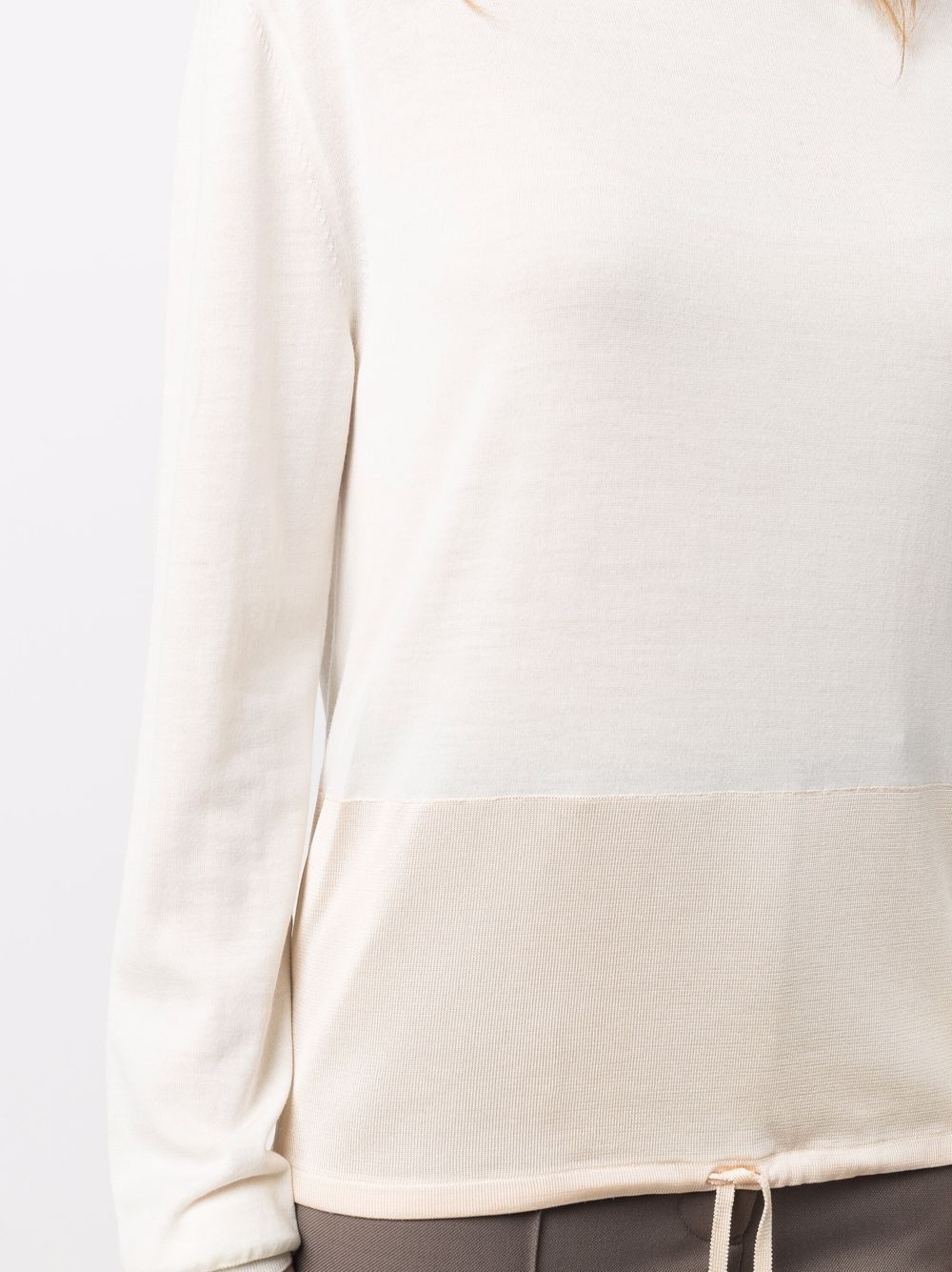 drawstring fine-knit jumper - 5