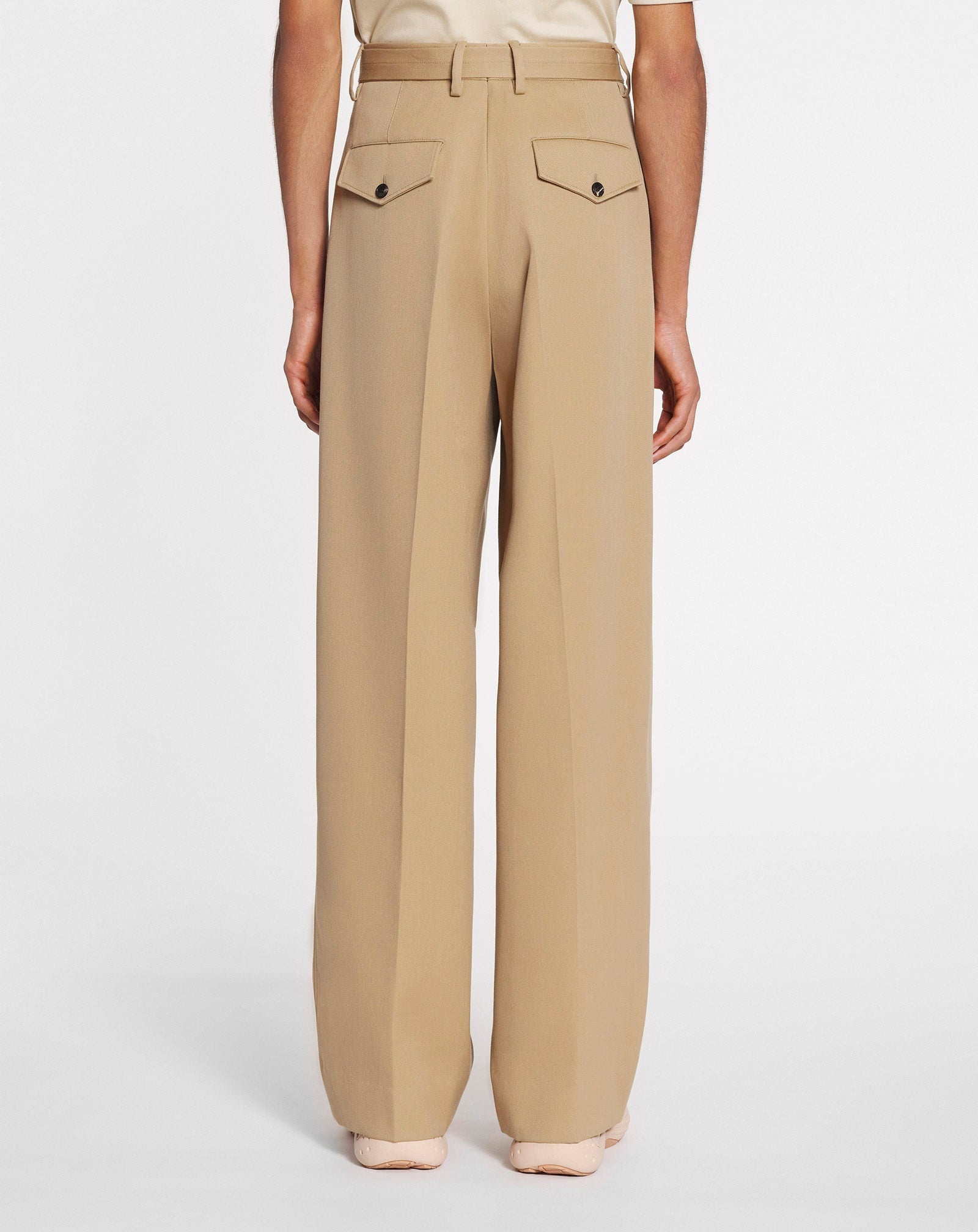 WIDE-LEG DOUBLE-PLEATED PANTS - 4