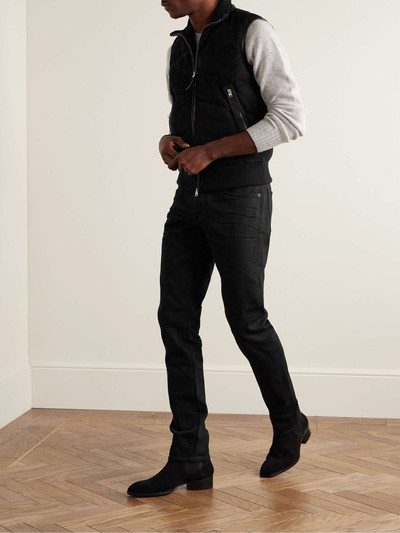 TOM FORD Slim-Fit Quilted Suede-Panelled Wool and Cashmere-Blend Down Gilet outlook