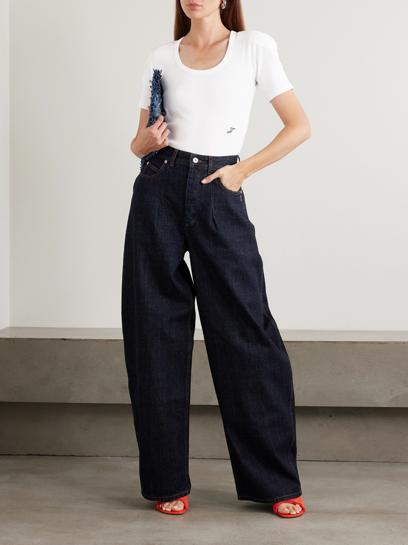 JACQUEMUS The Ovalo Embroidered Ribbed Cotton-jersey Bodysuit outlook