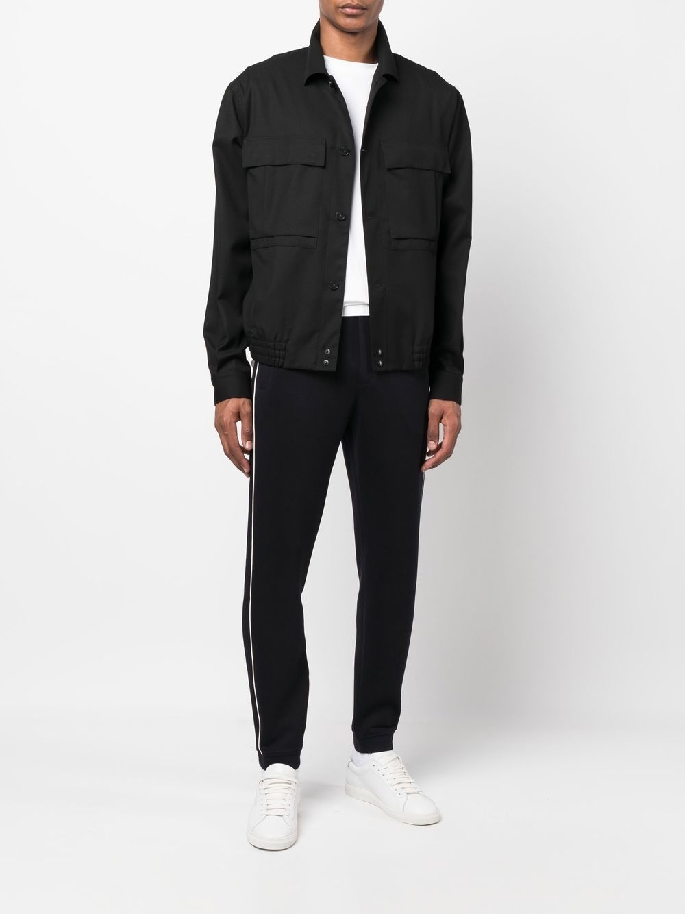 side-stripe straight trousers - 2