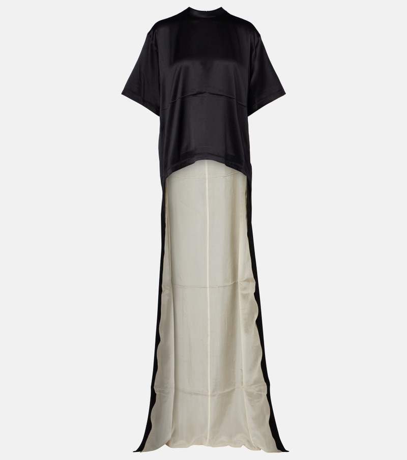 Silk-blend satin T-shirt 1