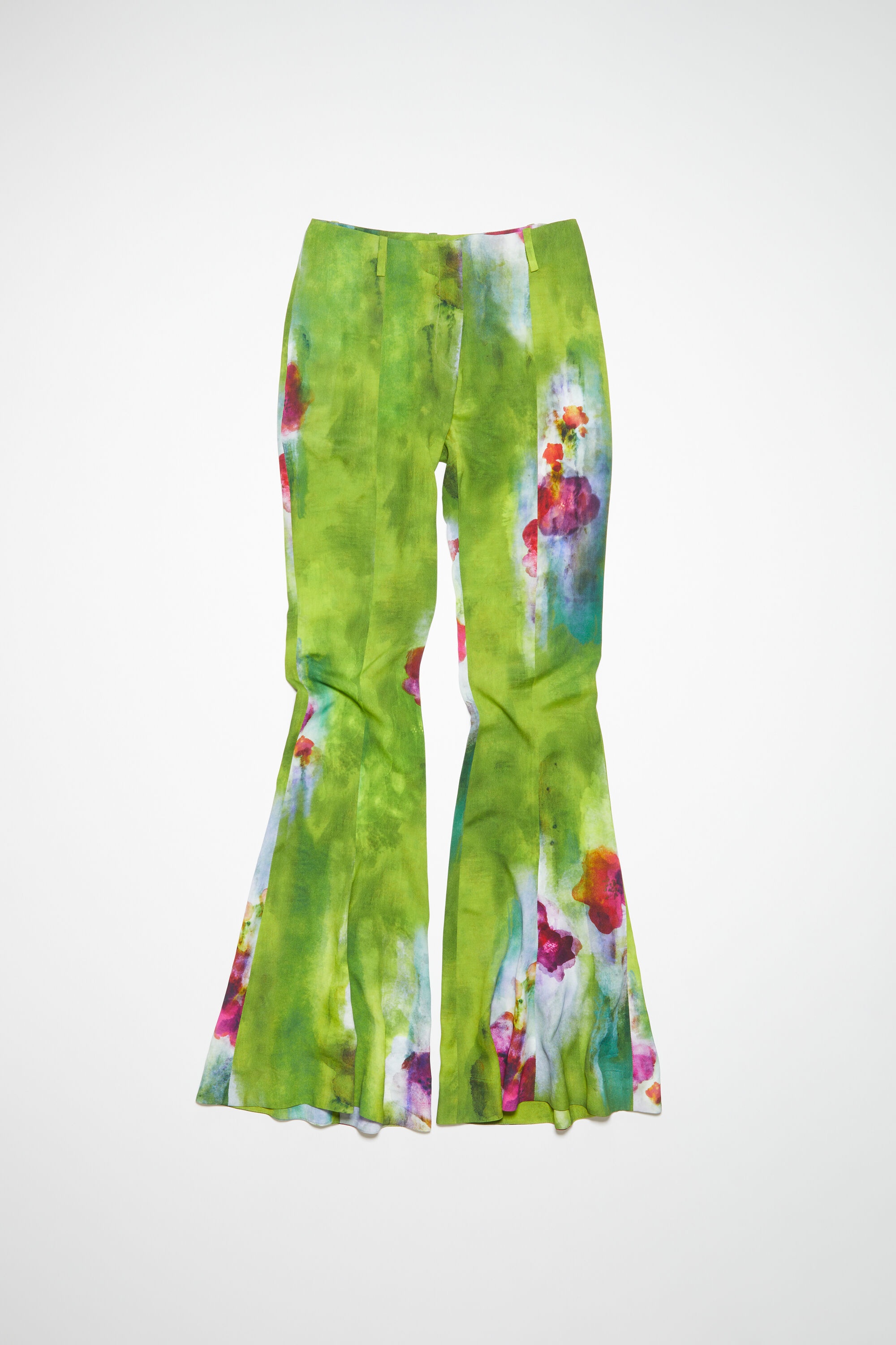 Print flared trousers - Green multi - 1
