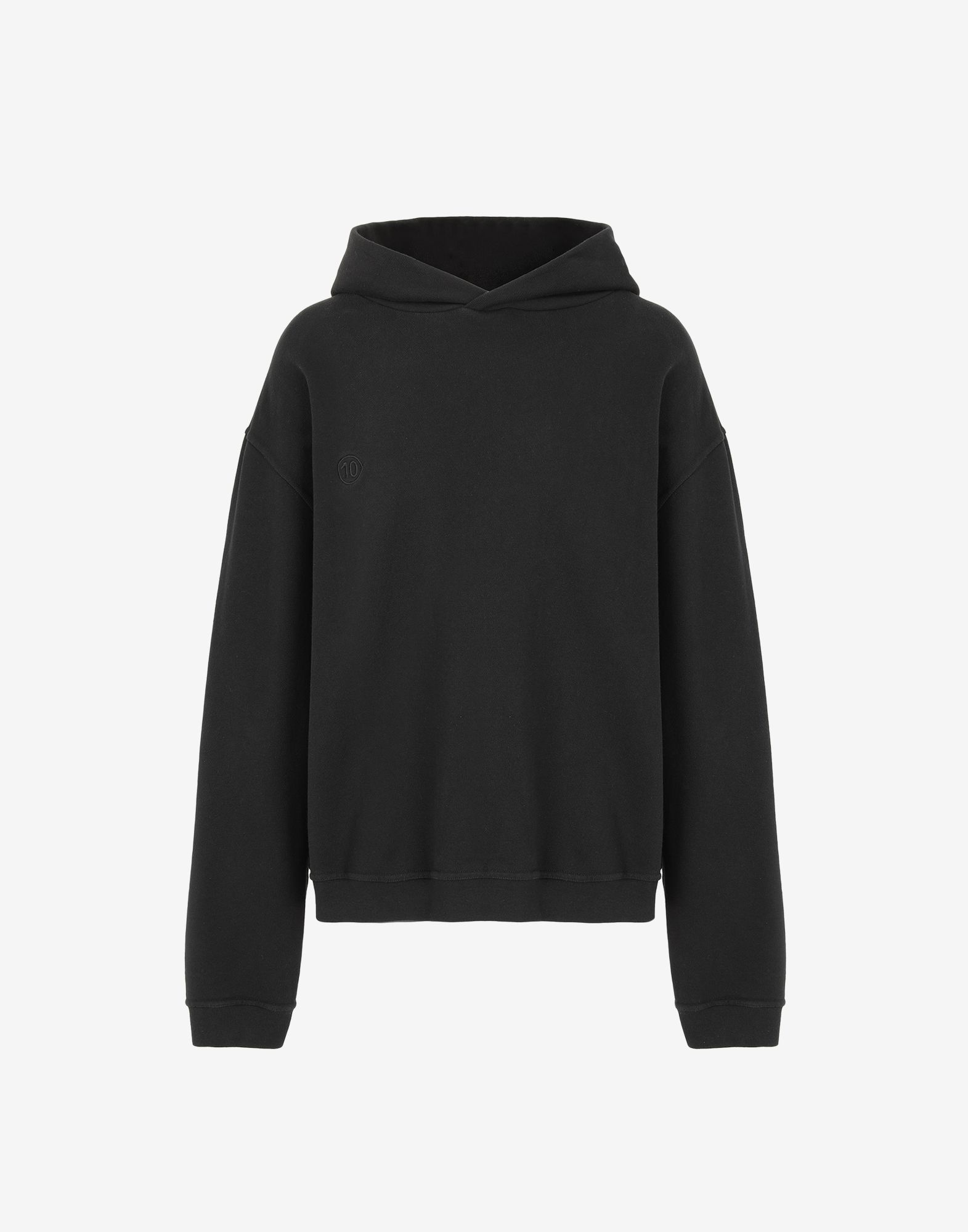 Punched holes logo hoodie - 1