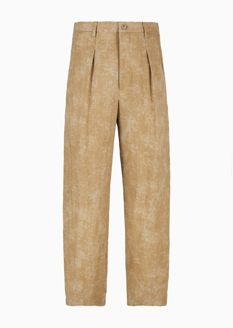 Single-pleat linen trousers 1