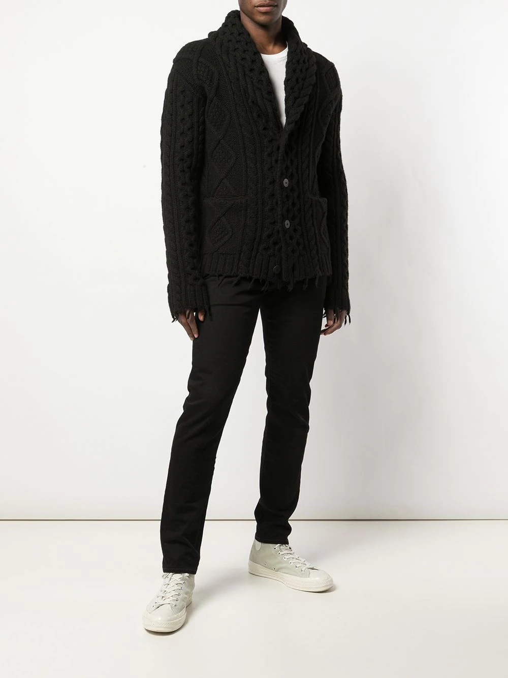 New Fisherman raw edge cardigan - 2