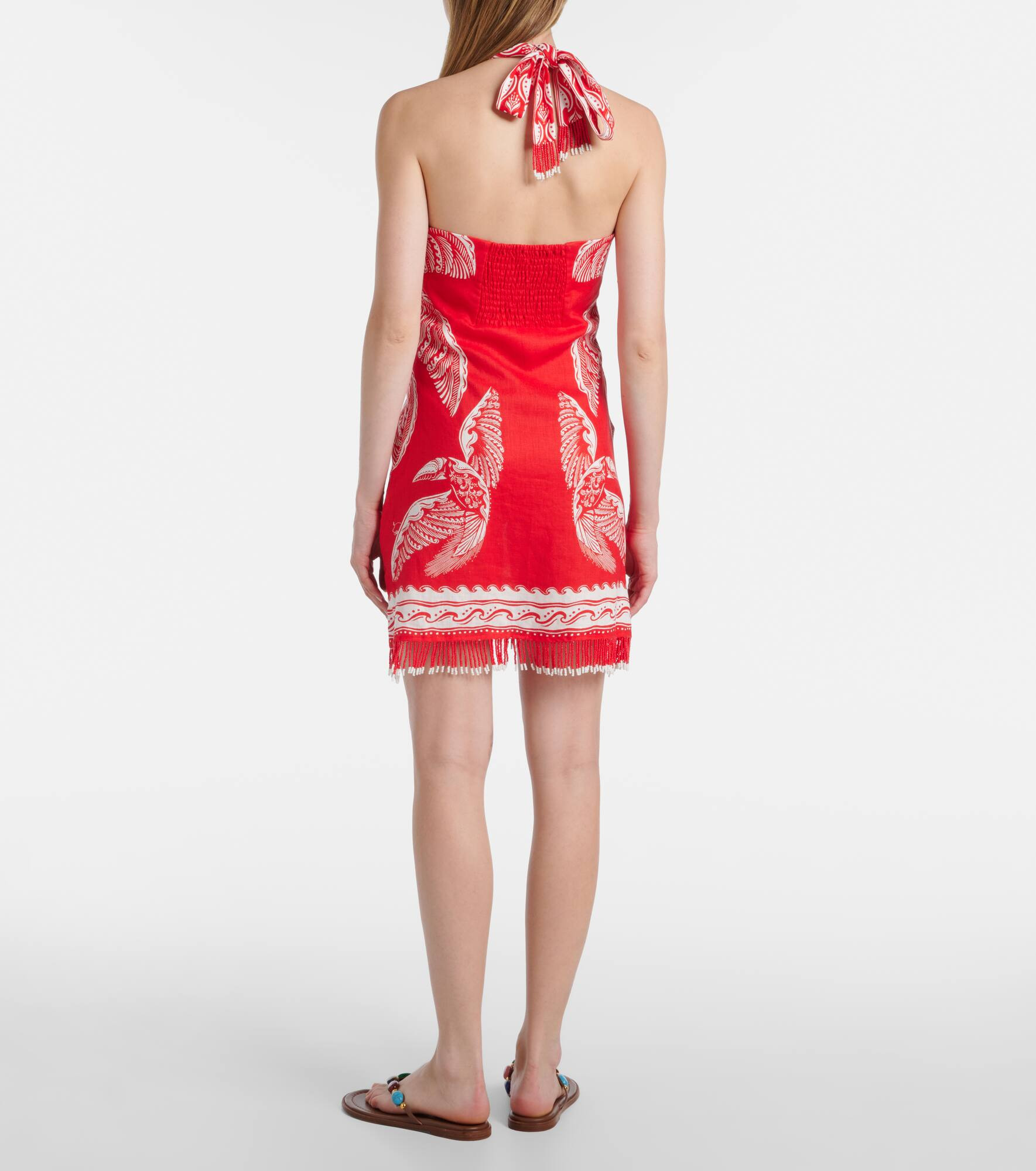 Majestic Coconut Tree linen minidress - 3