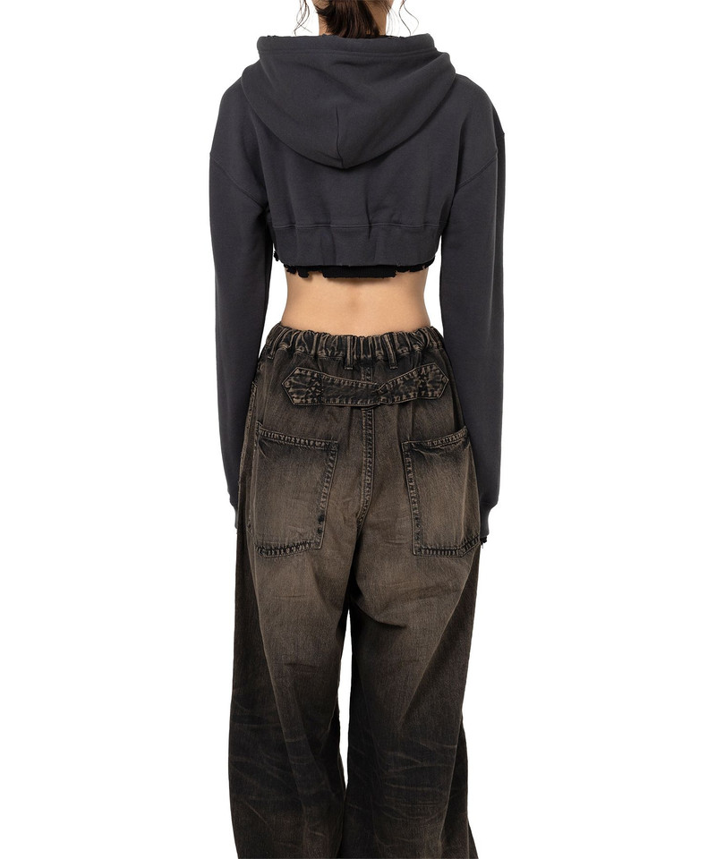 Layered Cropped Zip-up Hoodie 5