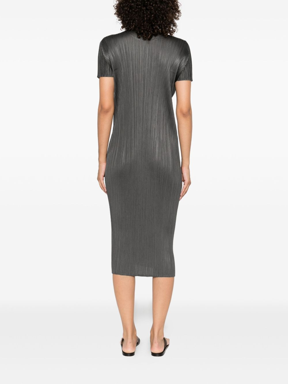 pleated short-sleeved dress - 4