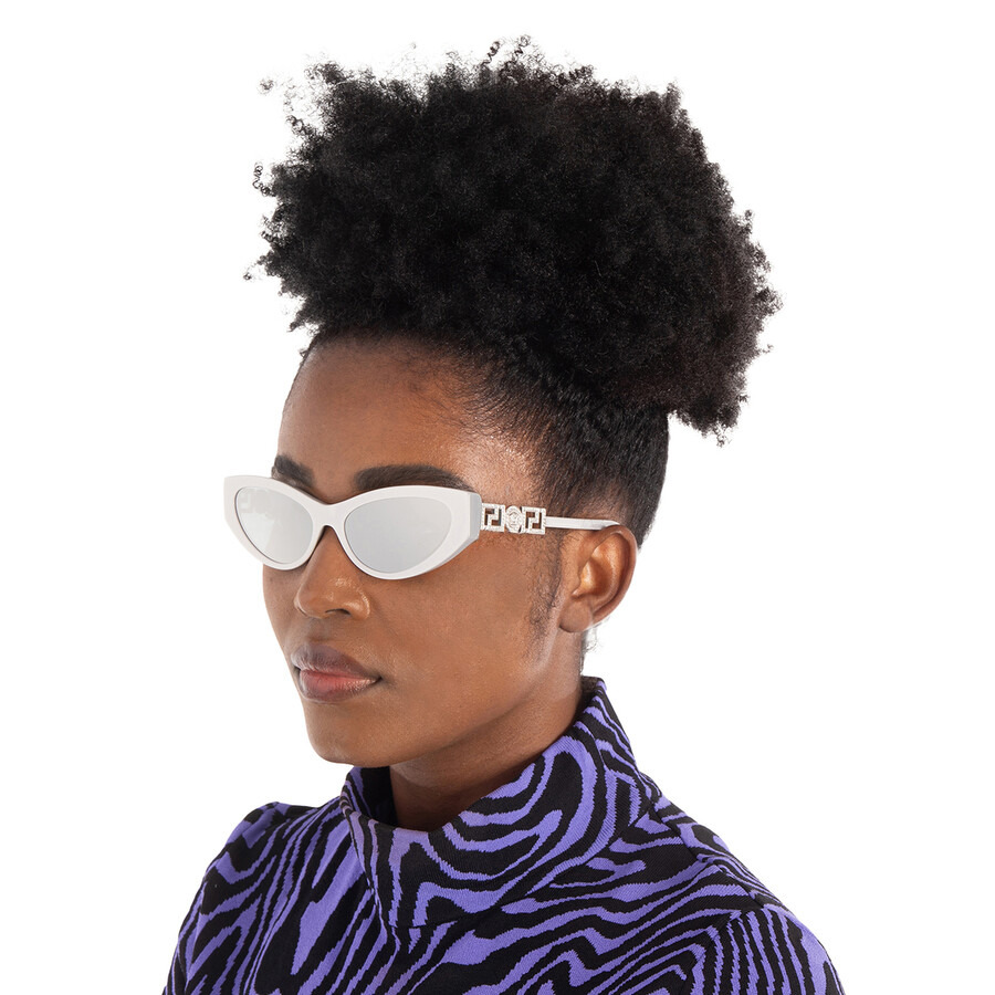 Versace Blue Mirror Silver Cat Eye Ladies Sunglasses VE4470B 54741U 56 - 2