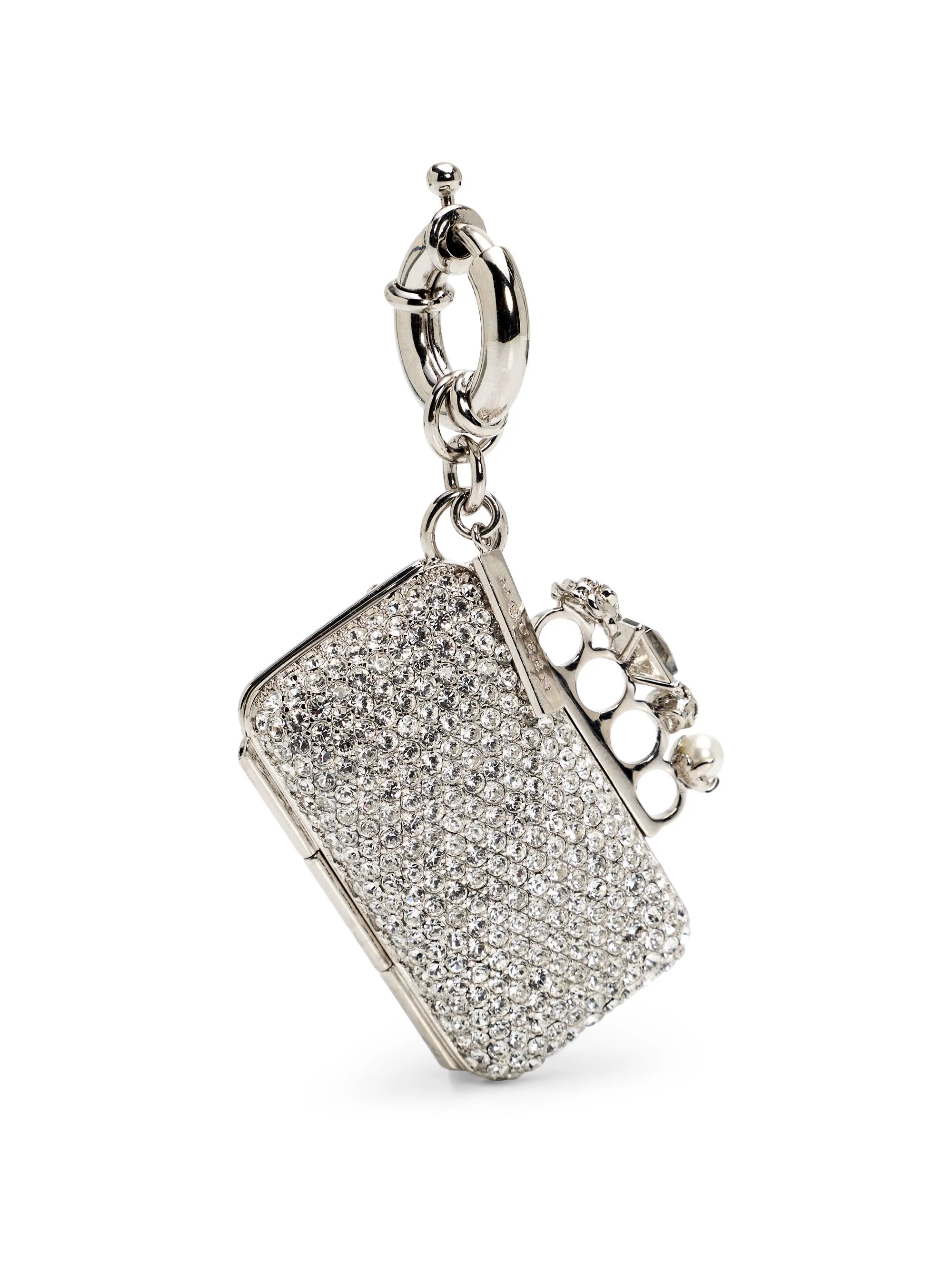 Women's Silvertone & Glass Knuckle Charm - Shiny Silver - 1