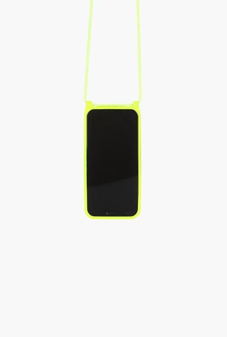 Bicolor ivory and black leather cell phone case - 1