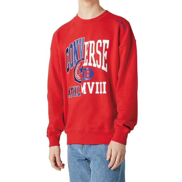 Converse Unisex Logo Printing Round-neck Sweatshirt Red 10018354-A02 - 3