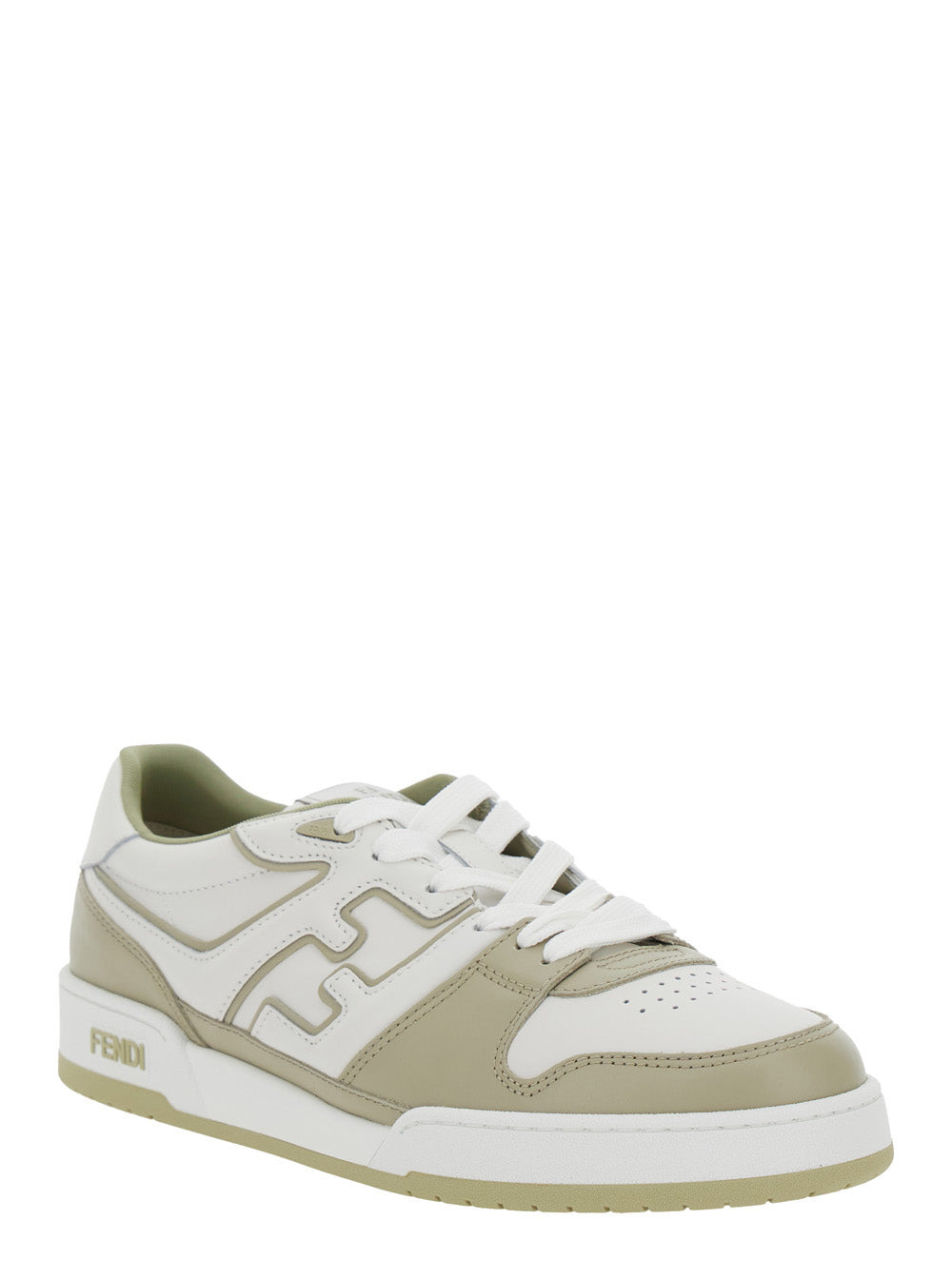 Fendi Men 'Match' Beige Low-Top Sneakers With Ff Detail In Leather Man - 2