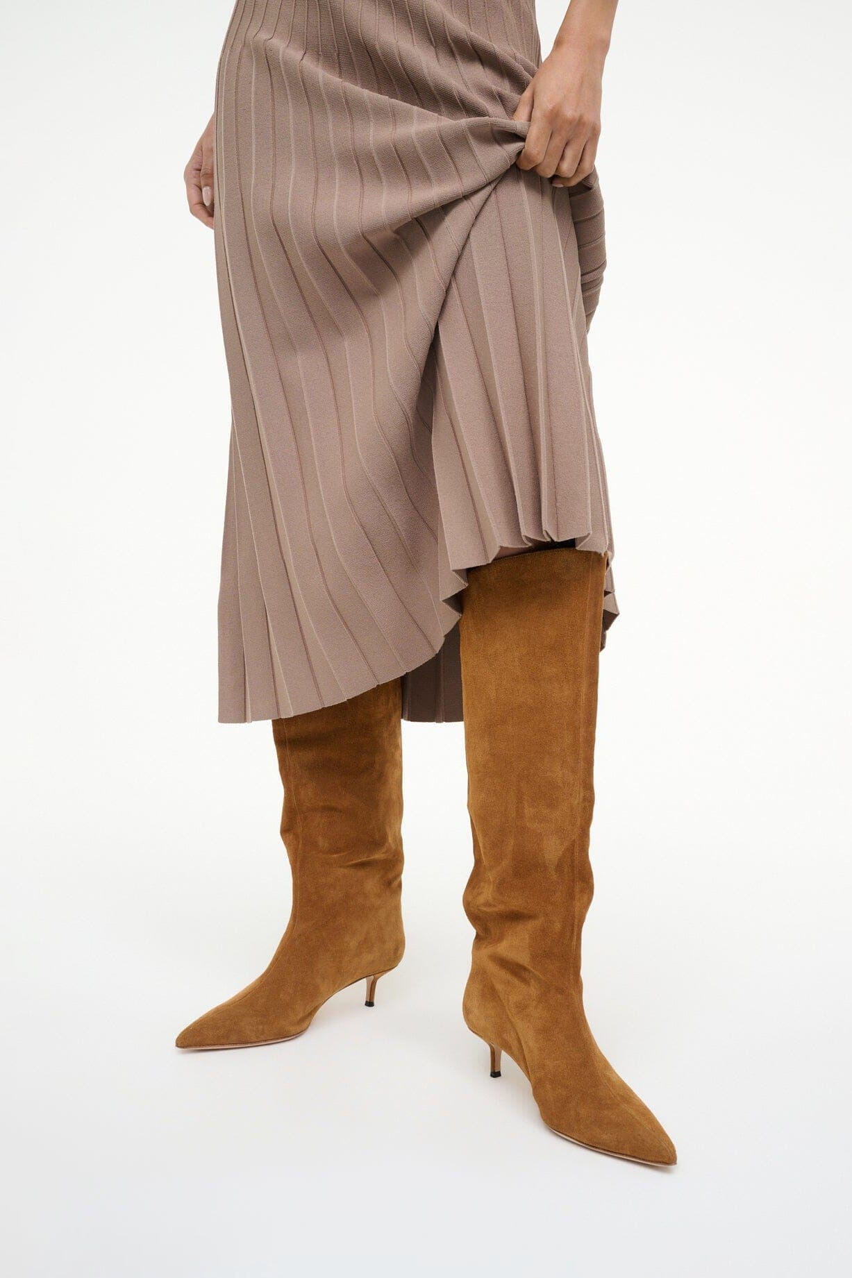 STAUD SEBASTIAN KITTEN HEEL BOOT TAN - 2