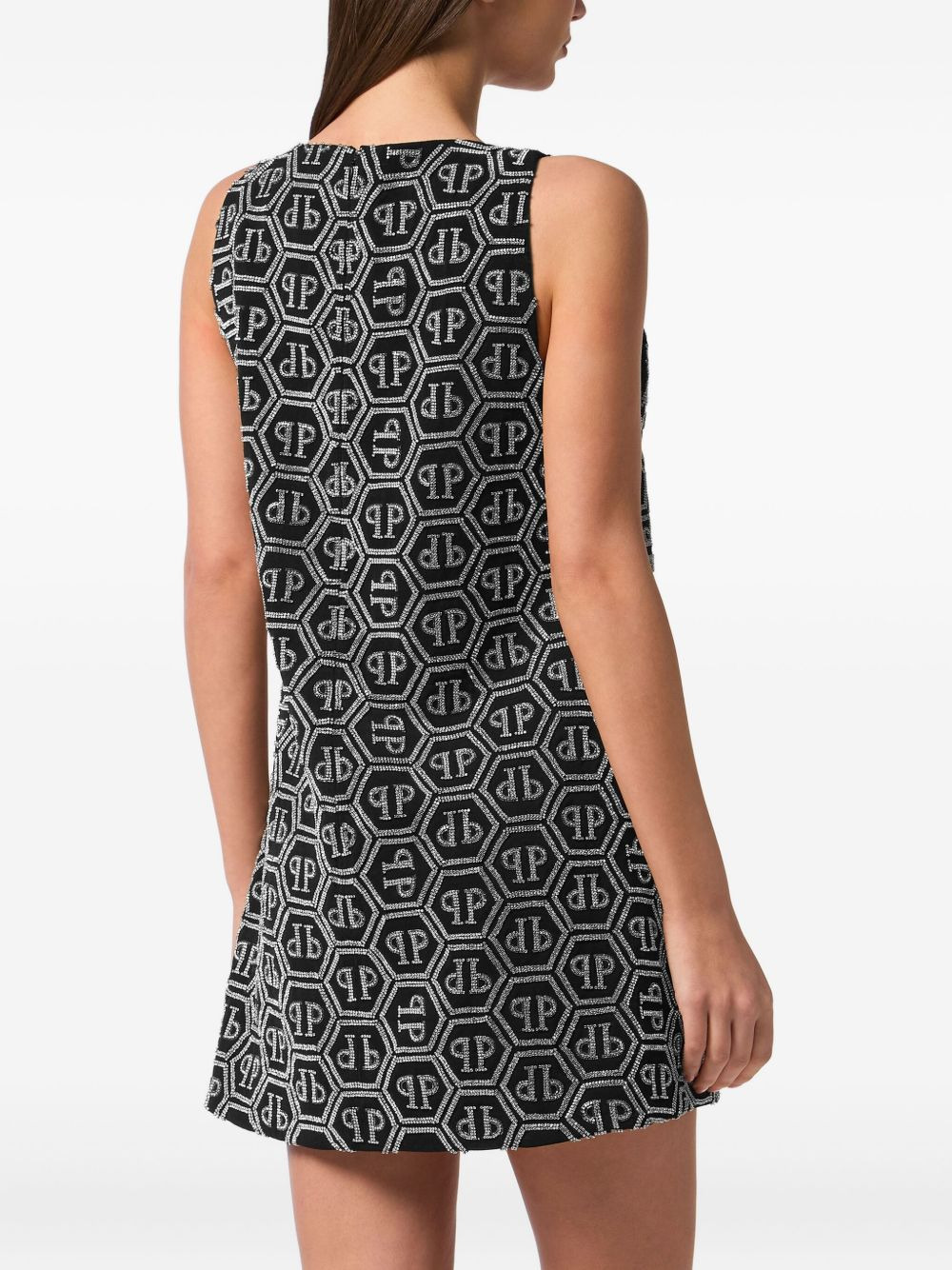 Monogram Strass mini dress - 4