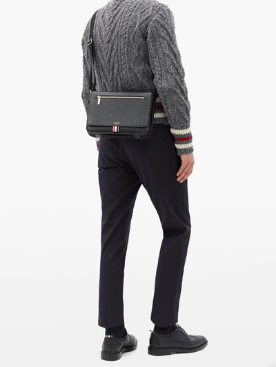 Thom Browne Grained leather cross-body bag outlook