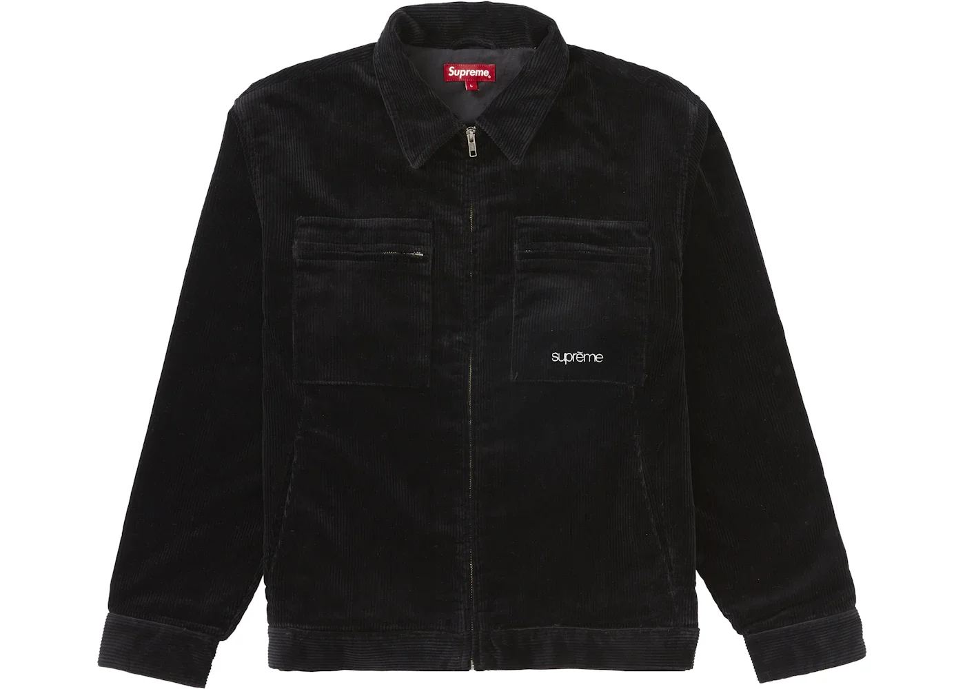 Supreme Corduroy Zip Jacket Black - 1