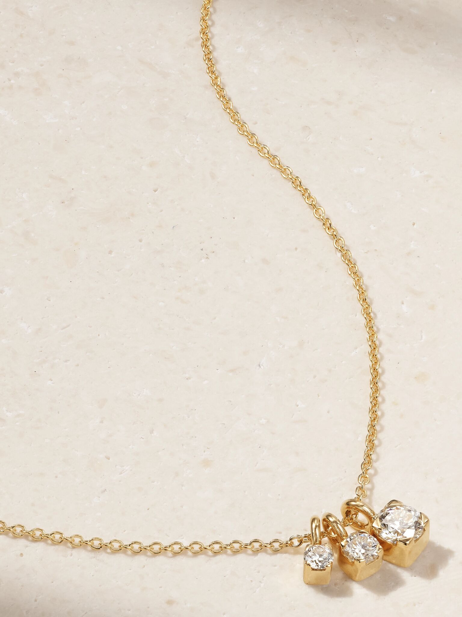 Glaçon 18-karat recycled gold diamond necklace Gold - 1