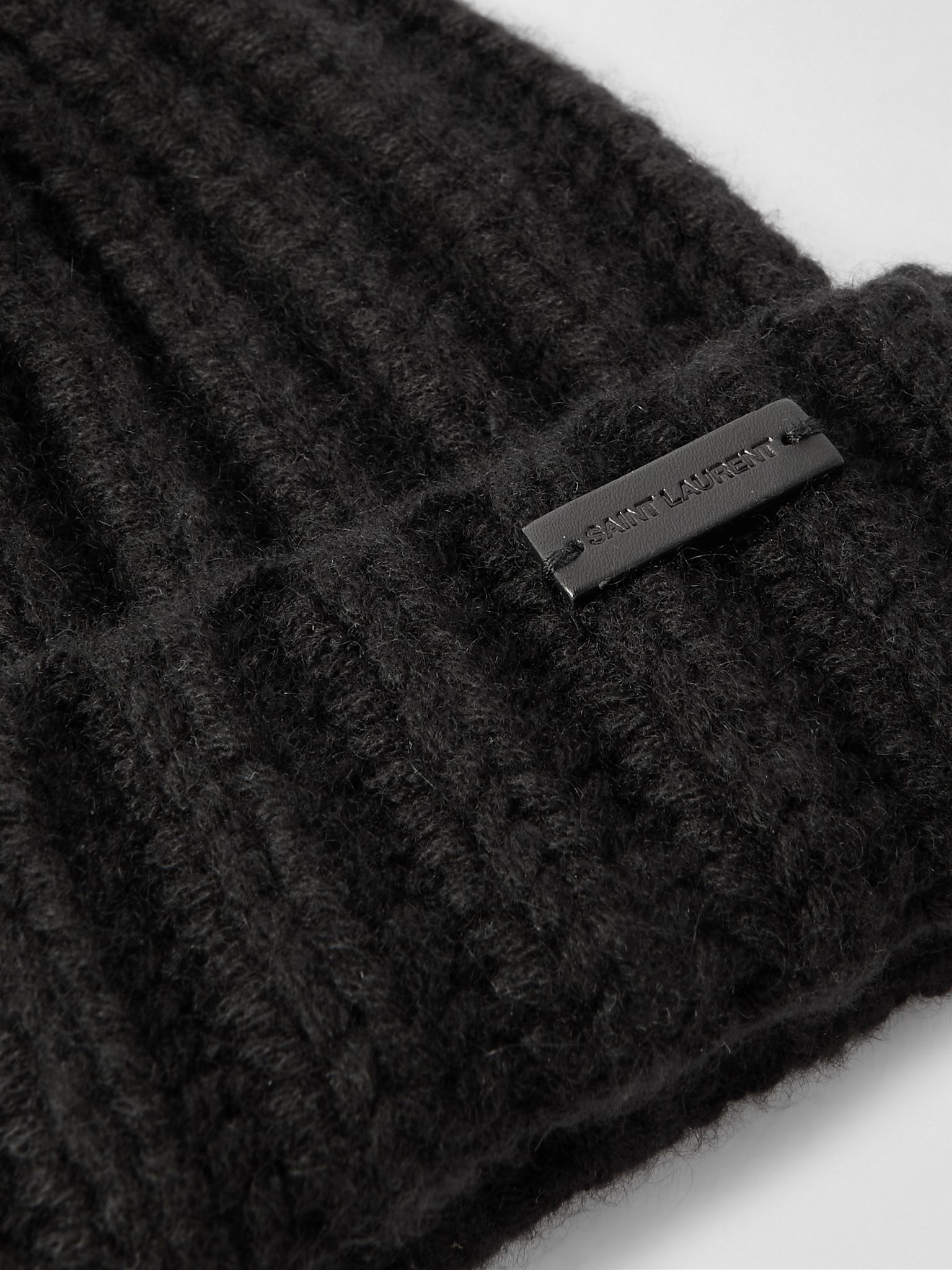Logo-Appliquéd Ribbed Cashmere Beanie Black - 4