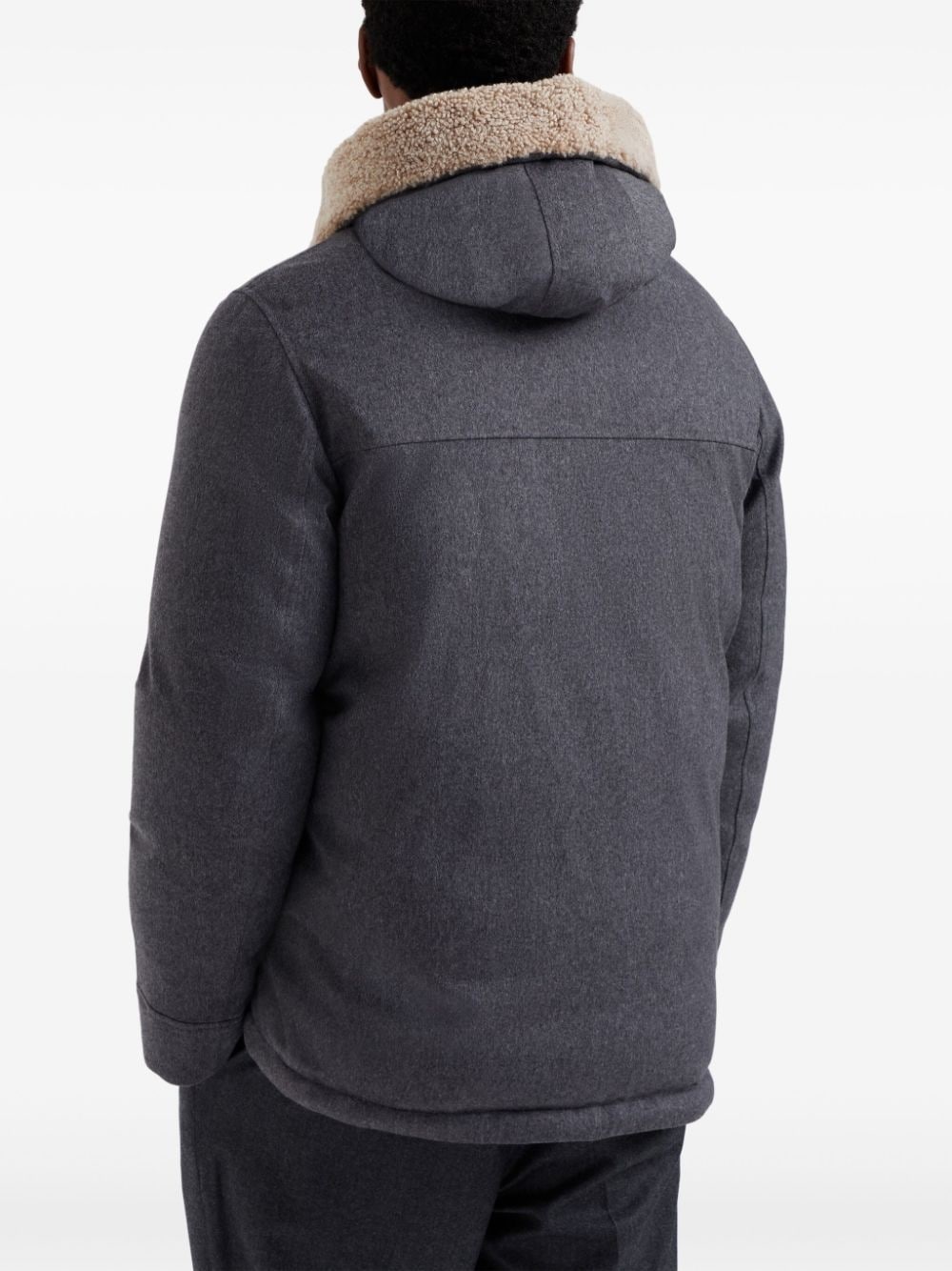padded hooded wool jacket - 4