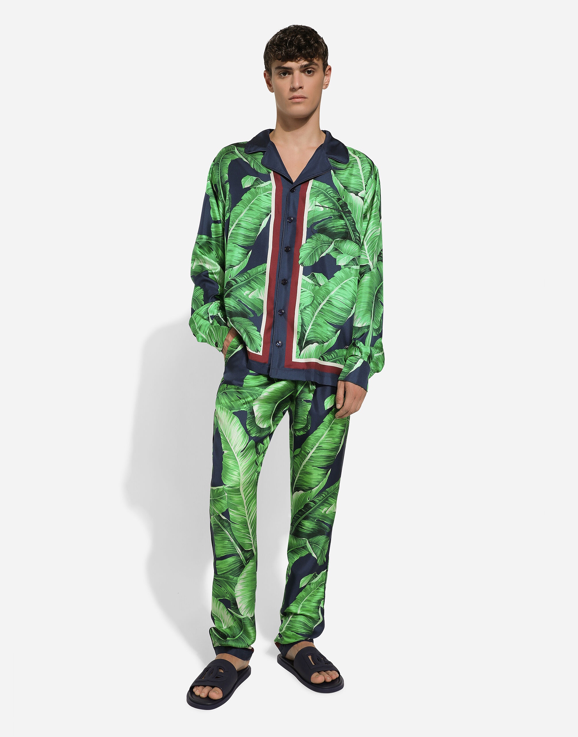Banana-tree-print silk shirt - 5