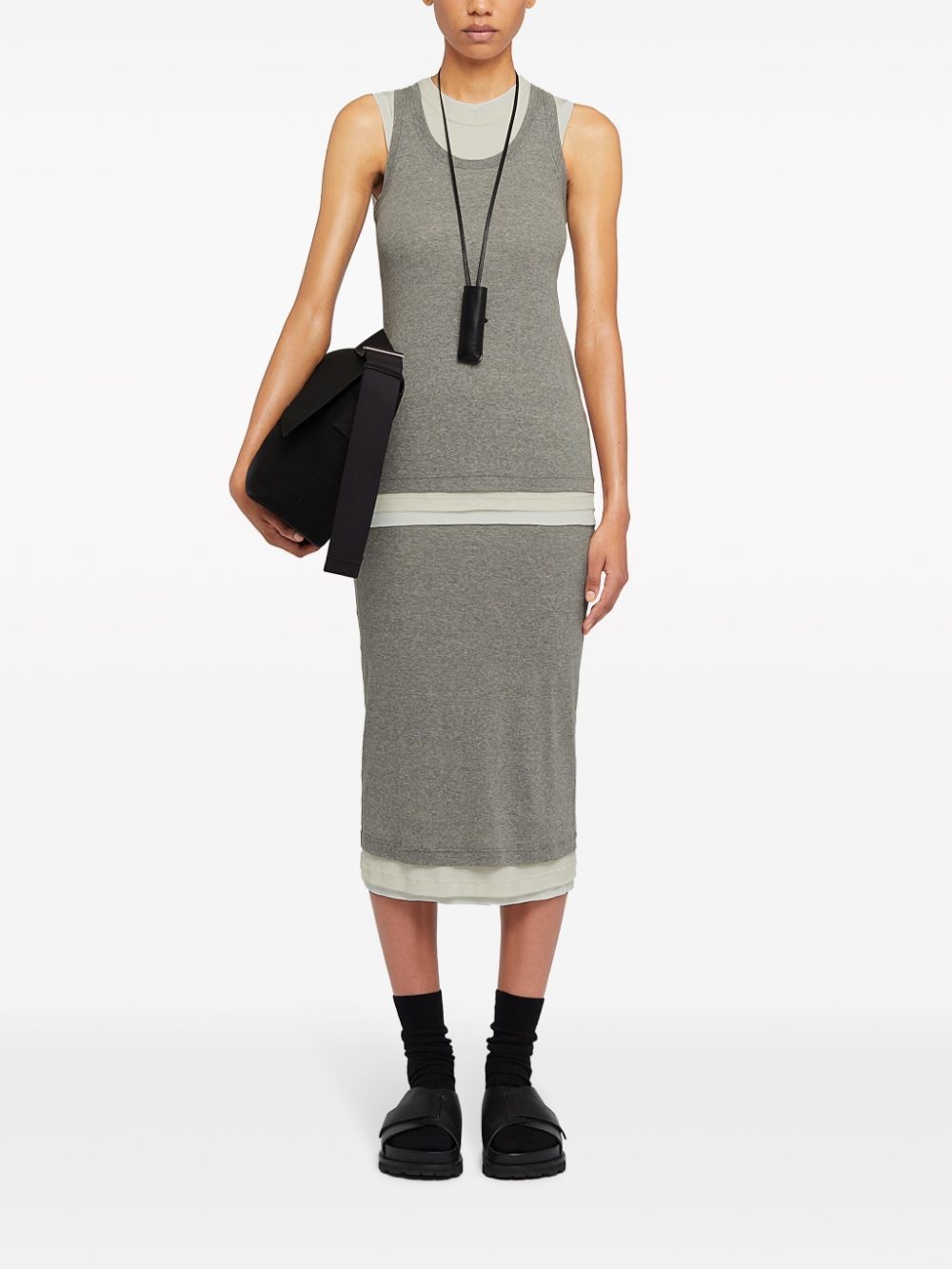 layered cotton tank top - 2